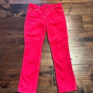 J. Crew Bright Red Matchstick Corduroy Pants Size 28 Regular